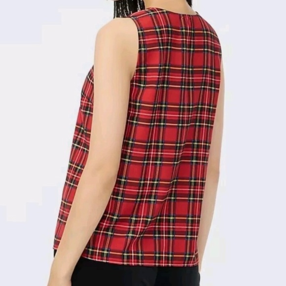 NWT Vneck J. Crew Tartan Shell Top - Picture 3 of 10
